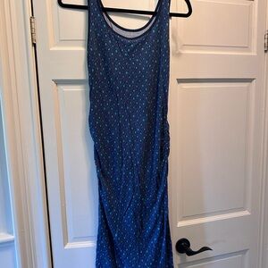 Maternity Blue Patterned Sleeveless Dress